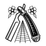 barber-razor-in-tattoo-style-design-element-vector-26649299
